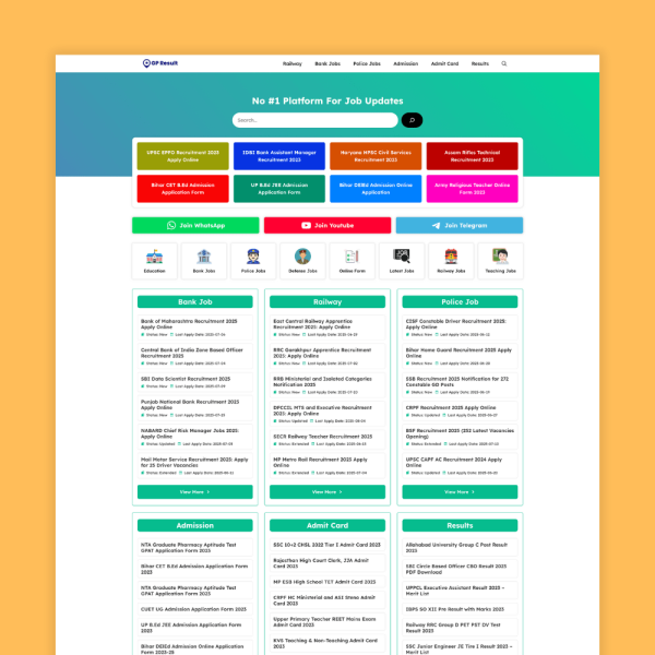 GP Result – Sarkari Result Website Templates For GeneratePress