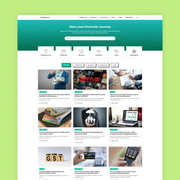 GP Finance - Finance Blog Website Templates For GeneratePress